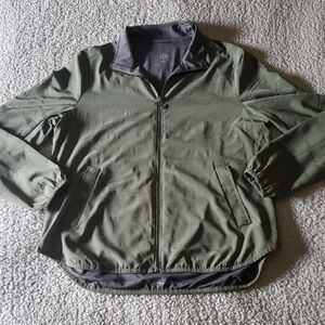 Healing Hands Purple Label Destini Camo Jacquard Full Zip Scrub Jacket in Olive